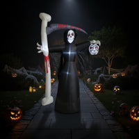 Freestanding Grim Reaper with Reaping Blade Oversized Inflatable Grim Reaper Outdoor Seasonal for Yard, Halloween Parties, Storefront
