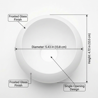 Frosted Glass Globe Lamp Shade, Kitchen Lighting Glass Globe, Minimalist Frosted #variant:Diameter 13.8cm, Height 12cm, Bottom Opening 8cm