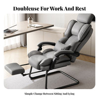 Reclining Sled Base Chair No Wheels Sled Base Armchair Lumbar Support for Guests