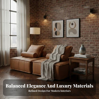 Nordic aesthetic sectional Block Couch Light Luxury Sectional Seating Minimalist Aesthetic Lounge Sofa Deep Seat for Apartment Dwellers, Design aficionados, Interior Designers, Living Room, Open-Plan Space, Showroom, Bedroom