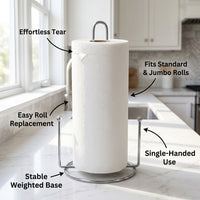 Dining Table Paper Towel Holder Kitchen Dispenser Stand for Countertop, Stable Iron Roll for Students and Home Use