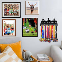 30CM Marathon Track and Field Medal Display Rack with Gymnastics Pattern Hooks