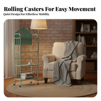 3-Tier Rolling Organizer Mobile Design Rolling Organizer Trolley With casters Easy Assembly for Children, Homeowners, Kitchen