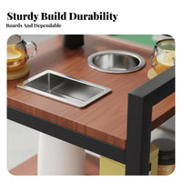 Multi-Tier Utility Shelf Movable Design 2-Tier Serving Trolley Space-Saving Sturdy Construction for Homeowners, Renters, Bedroom