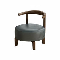 rotate Wooden Stool Light Luxury Design Upholstered Low Stool sturdy Wood Seat