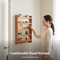 Multi-Tier Wooden Organizer Slim Design Storage Rack Easy Reach for Living Room