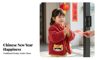 Children's Coat, Cartoon Pattern, Winter Thick Jacket, Chinese Style, Unisex, New Year Infant Tang Suit