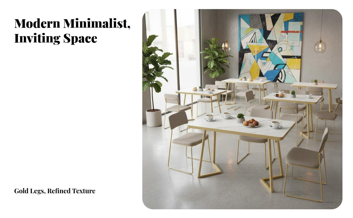 Padded Seats Restaurant Table and Chair Set Modern Design Upholstered Dining Booth Comfortable Seating Metal Frame Dining Set Minimalist Design for Business Owners, Interior Designers, Milk Tea Shop, Lounge Area, Bar