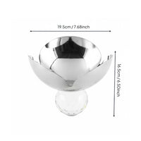 High-End Design Crystal Base Fruit Bowl Polished Finish Metal Pedestal Bowl Multi-Functional House Decoration for Dining Table