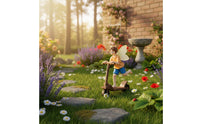 Scooter Riding Fairy Boy Statue Hand-Painted Garden Decoration for Patio