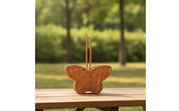 Handmade Butterfly Basket Decorative Woven Basket with Handle Handwoven Organizer Scalloped for Home Decor, Flower Arranging, Picnic