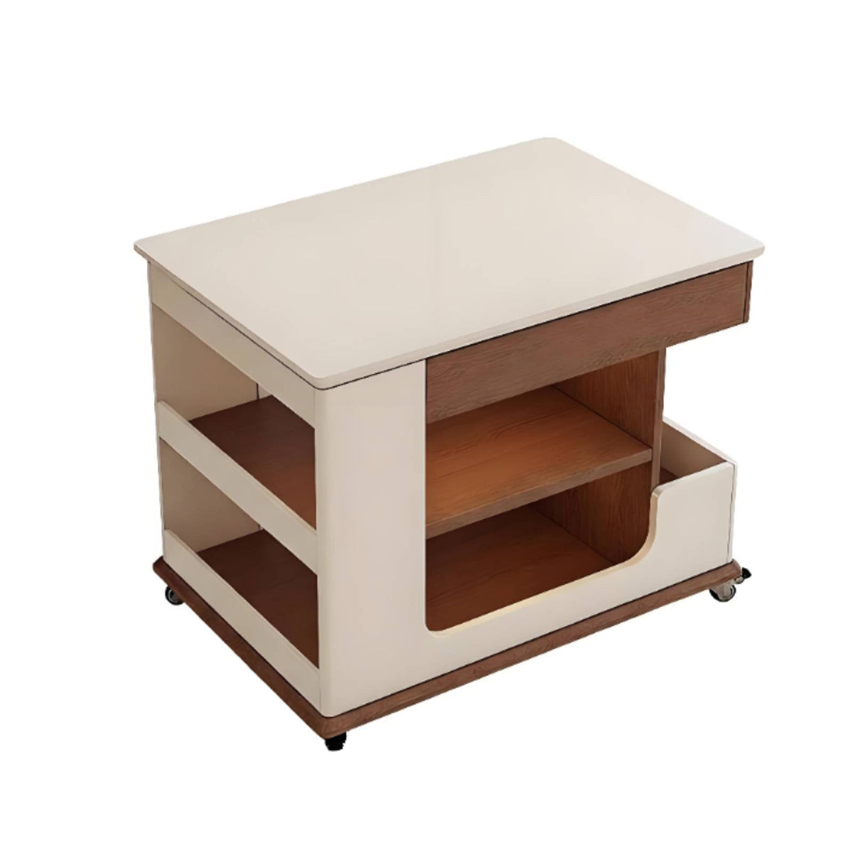 Adjustable Height elevatingTop Trolley Table Rolling Design Mobile Storage Trolley With casters Household Furniture Multi-Functional for Apartment Dwellers, Remote Workers, Living Room, Bedroom, Small Spaces, Home Office