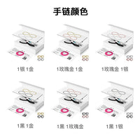 DIY永恒情侣手链套装316L不锈钢双链配925银4锁扣W88-4情侣款