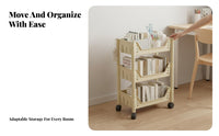 Rolling Storage Shelf Lockable Casters Multi-Layer Storage Trolley Easy Assembly