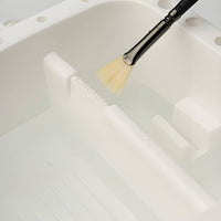 3-Section Brush Washer Slanted Grooves Portable Watercolor Container for Artists