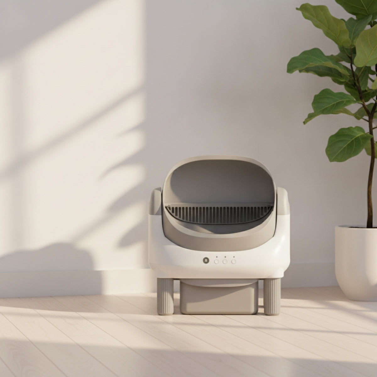 Open-Top Automatic Litter Box Electric Self-Cleaning Cat Litter Box Pet Supply Handsunattended Low Maintenance for Indoor