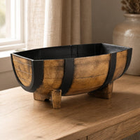 Half-Barrel Planter Black Inner Liner Half Barrel Planter Lightweight Plant Holder