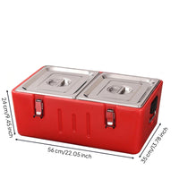 Insulated Food Container with Compartments Heavy-Duty Insulated Food Pan Carrier Non-Electric for Caterers, Delivery Drivers, Commercial Kitchens