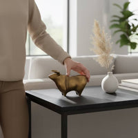 Cow Figurine Sculptural Metal Cow Abstract for Office, Entryway, Home Decorators