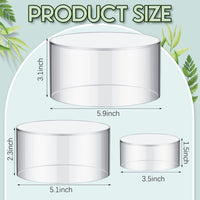 6-Pack Clear Acrylic Round Display Stand for Jewelry and Watches