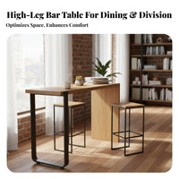 3 Pieces urban Bar Table with 2 Stools Vintage Design for Balcony, two people