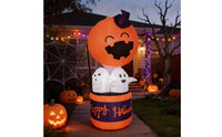 Exterior Halloween Inflatable Outdoor Inflable De Halloween Inflate Inflable De Calabaza Y Fantasma Espeluznante for Yard, Garden, Porch