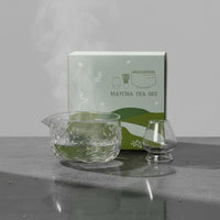 5 Pieces Glass Matcha Bowl and Whisk Set Gift Ready Japanese Matcha Tea Set