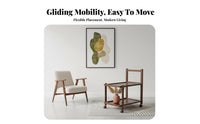 With casters Rolling Side Table Vintage & design Rolling C-Table Multi-Functional Storage utility cart Space-Saving for Apartment Dwellers, property owners, Students, Living Room, Small areas, Bedroom, Home Office