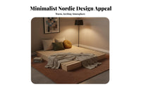 hardwood Wood Folding Slatted Bed Frame Headboard-Less Foldable Slat Frame Moisture-Resistant Mattress Foundation Breathable Design for Guesthouse Owners, Minimalists, Apartment Dwellers, Japanese-aesthetic mat platform Room, Small Spaces