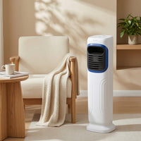 Floor-Standing Humidifying Air Cooler Vertical Fan and Heater Combo Multipurpose Vertical Fan Fan with Heater Portable for Living Room, Bedroom, Apartment