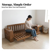 L-Shaped Wooden Sofa Traditional Chinese design Living Room Furniture All-Season Use Sectional Couch for Apartment Dwellers, Home, Lounge Area, Office
