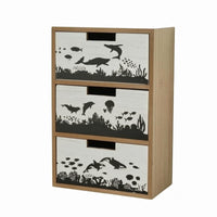 Wood Drawer Cabinet Finger Slot Desktop Drawer Unit Rectangular Tabletop Storage Cabinet