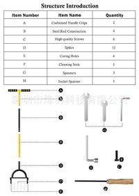 Lawn Aerator and Soil Loosener 2-in-1 Standing Garden Tool for Turning Soil