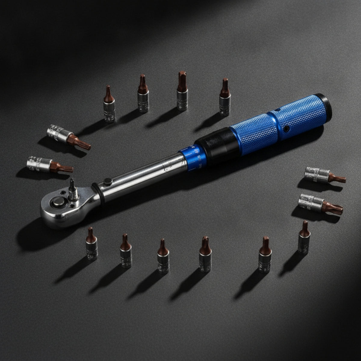 Pre Tension Wrench Adjustable Tension Wrench with Bit Sockets Precision Tool Kit for Motorcyclists