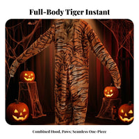 Full-Body Tiger Costume Hooded Tiger Onesie Cozy Animal Costume Lightweight for Stage Performances