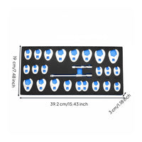 24 Pieces Slanted Offset Wrench Set Storage Board 24-Piece Wrench Set High