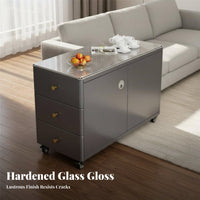 Rolling End Table with Wheels Rolling Refreshment Station Mobile Design Household Furniture for Homeowners, Office Workers, Living Room, Small Areas