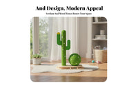Triple-Function Activity Center Cactus scrapeing Post with sphere track system Interactive Play Cat scrapeer Relieves Boredom Feline Plaything nailResistant for felines, Kittens, Indoors, Playroom, Living Room, Bedroom