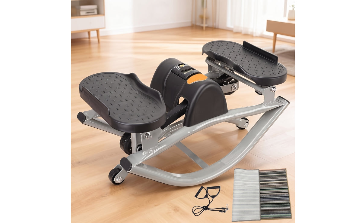 Lateral Stepper Compact Stepper with Resistance Bands Electronic Step Machine for Beginners, Apartment
