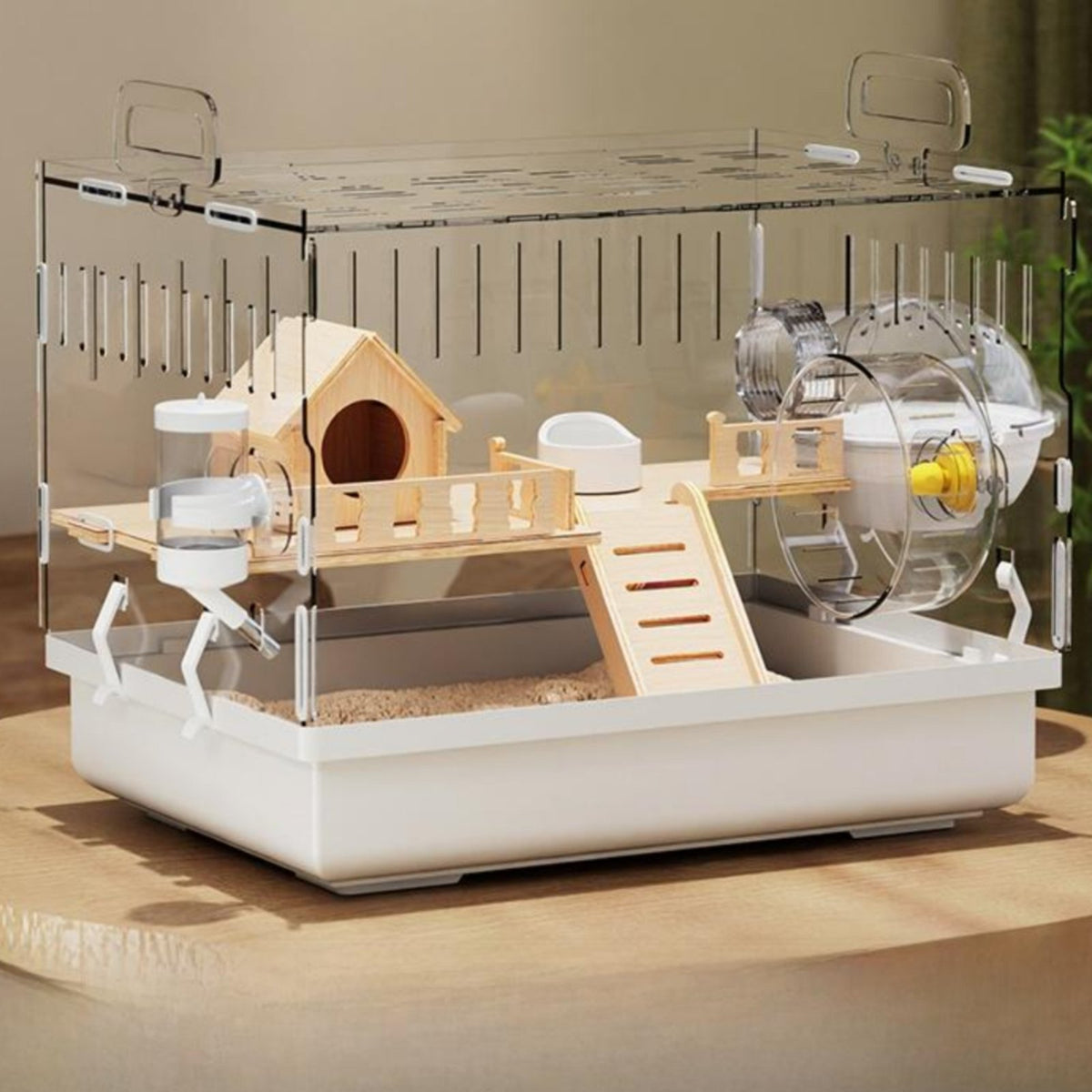 Acrylic Hamster Cage, Transparent Multi-Level Villa