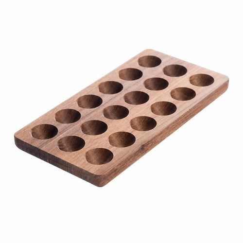 Egg Tray with 15 Cups Rectangular Wooden Egg Space-Saving Tray for Refrigerator, Countertop
