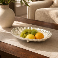 Decorative Oval Tray Shallow Oval Metal Tray Polished Finish