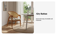 Woven Rear Armchair Retro & Design Cane Rear Armchair Handmade Weaving Brass-Tipped Legs for Business Owners, Adults