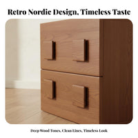 Stackable Slatted-Door Cabinet Retro Aesthetic Nightstand for Adults, Homeowners