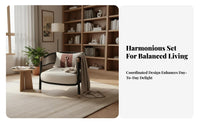 Upholstered Wooden Armchair New Chinese Design and Aesthetic Sofa Set Meditative Visual Design Minimalist Design for Households