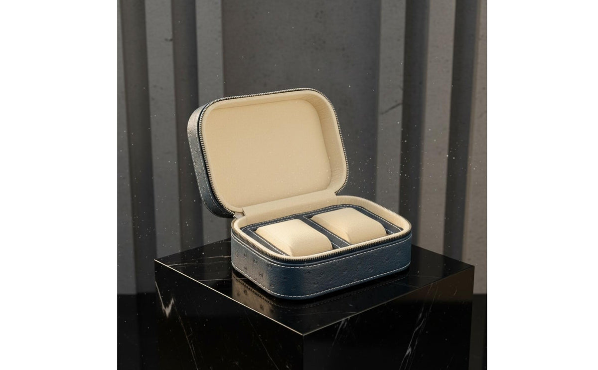Portable Watch Storage Box Soft Lining Zippered Watch Travel Case Zippered Jewelry Storage Box Wear-Resistant Long-Lasting Hard