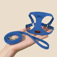 Small Dog Harness and Leash Set with Bow, Soft Canine Chest Strap Vest, Harness for Small Dogs, Outdoor Walking Training Gear, Dog Walking Set