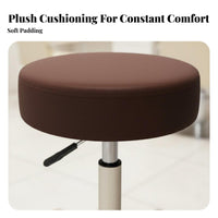 Padded Salon Work Stool Waterproof Upholstery Adjustable Swivel Stool with Wheels Heavy Duty Backless Rolling Chair for Beauticians, Artists, Workshop