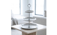 Stainless Steel 3-Tier Dessert Stand Metal Dessert Stand with Handle Pedestal Cupcake Stand Sturdy for Party Hosts, Afternoon Tea, Buffets, Parties