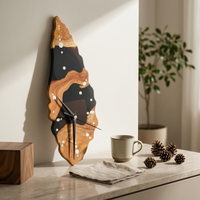 Wooden Slab Timepiece Silent Wood Wall Clock Irregular for Homeowners, Art Collectors, Study, Office